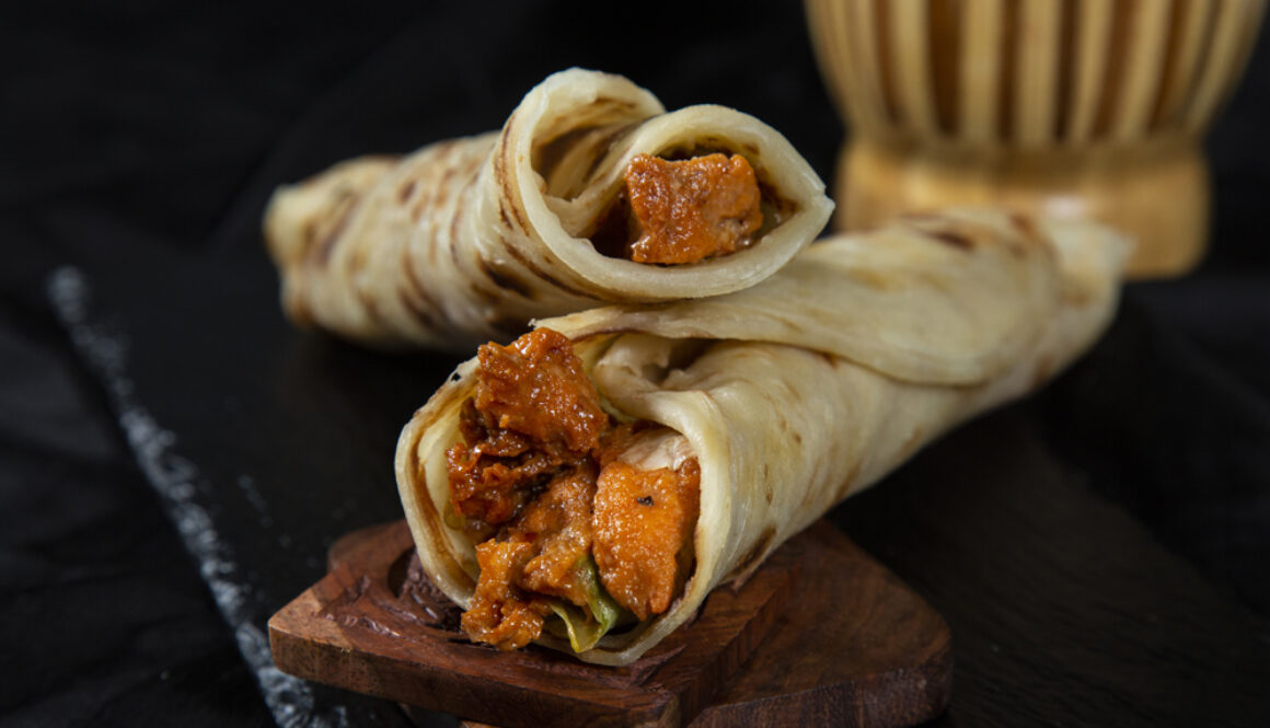 honey chicken poratha roll 1